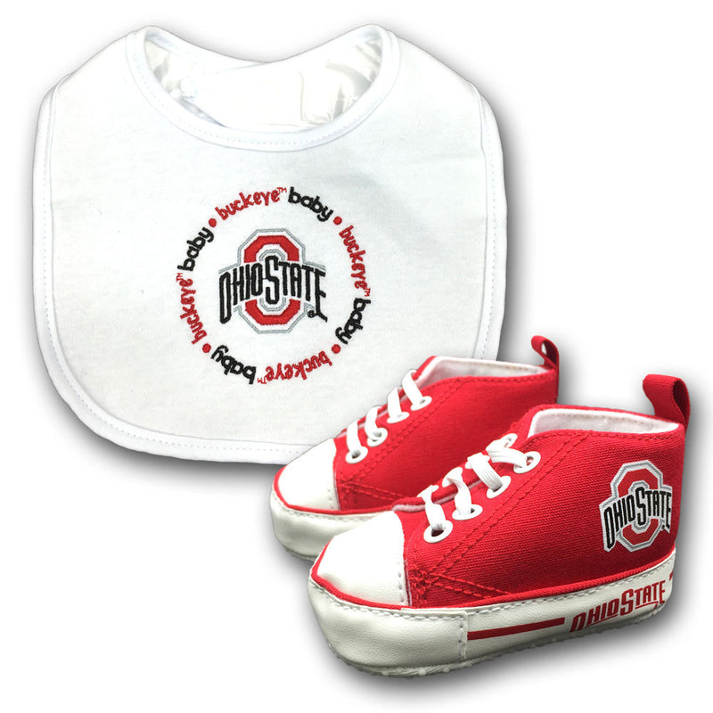 Ohio State Baby Bib with Pre-Walking Shoes