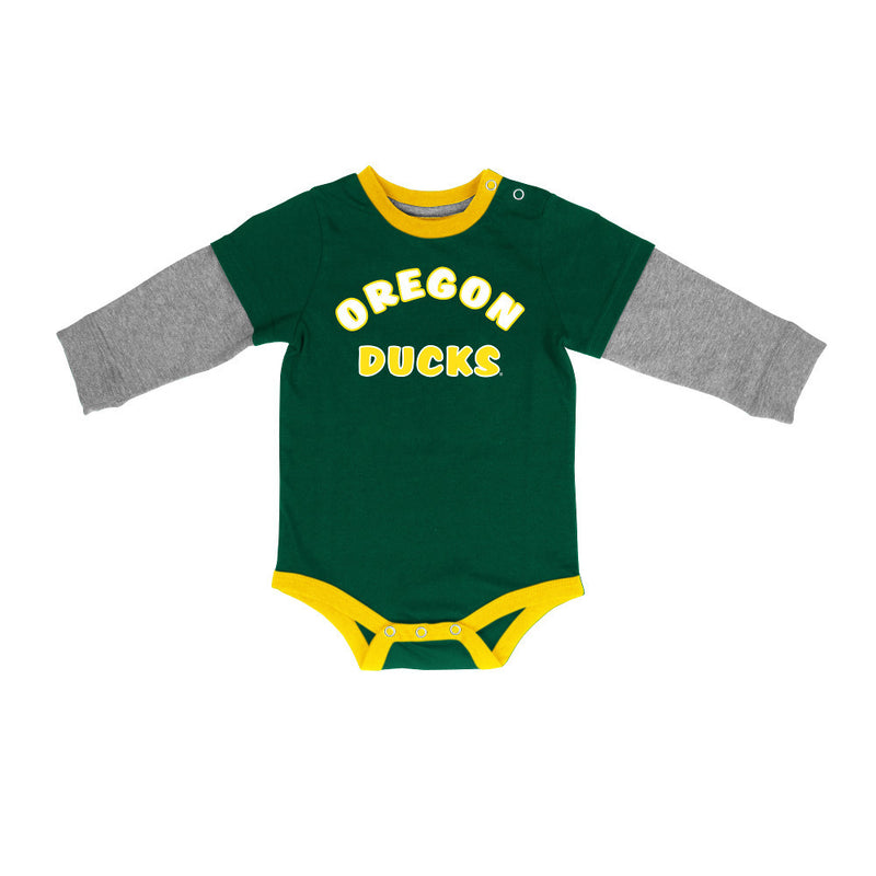 Oregon Ducks Layered Sleeve Infant Bodysuit