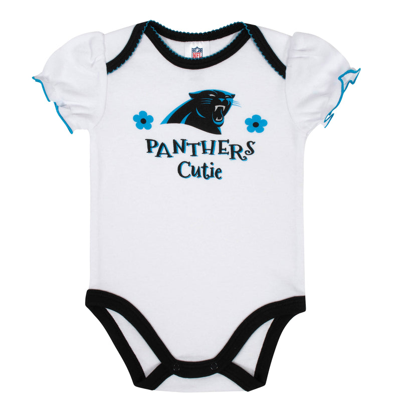 Panthers Girls Shine 3 Pack Short Sleeved Onesies