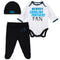 Newest Panthers Fan Baby Boy Bodysuit, Footed Pant & Cap Set