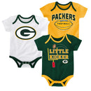 Packers Little Kicker Onesie 3-Pack