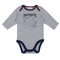 New England Patriots Baby Boy Long Sleeve Bodysuits