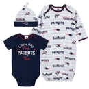 Patriots Baby Boy Bodysuit, Gown & Cap Set
