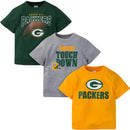 Green Bay Packers Boys 3-Pack Short Sleeve Tees