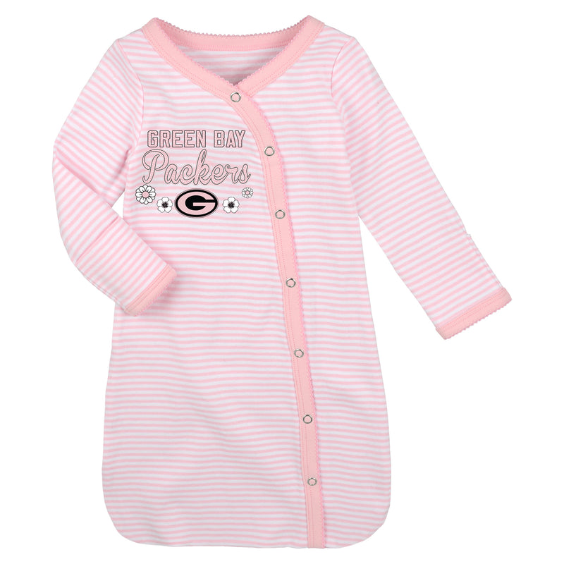 Packers Pink Newborn Gown, Cap, and Booties