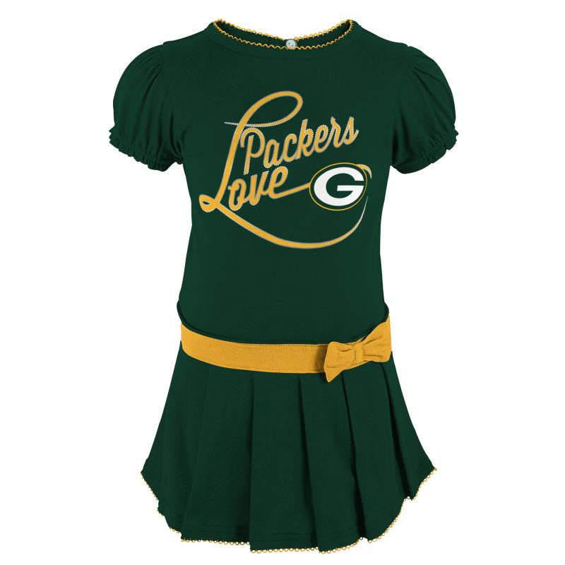 Packers Girl Drop Waist Dress (Size_2T-4T)