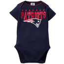 Patriots Baby 3 Pack Short Sleeve Onesies