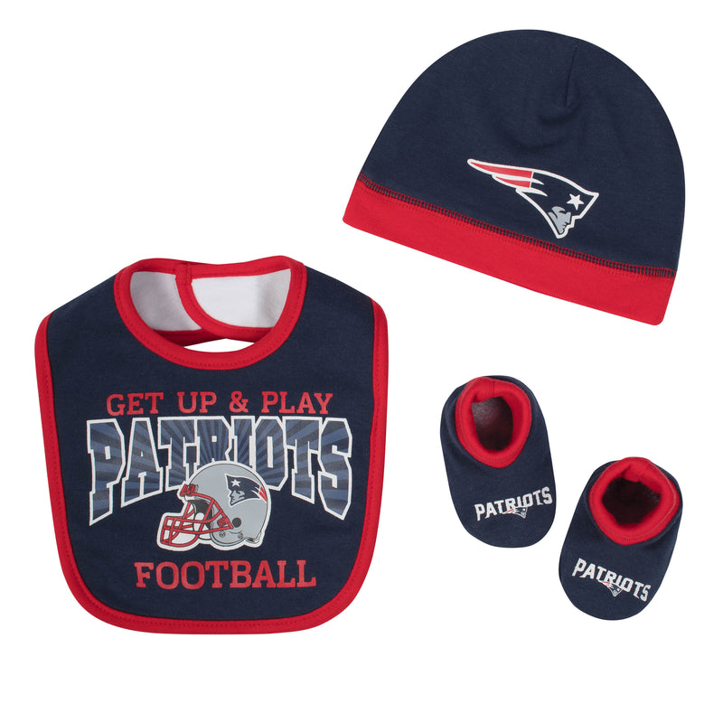 Patriots Baby Bib, Cap and Booties