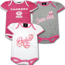 Packers Three Pack Pink Body Suit Set (6-9M Only)