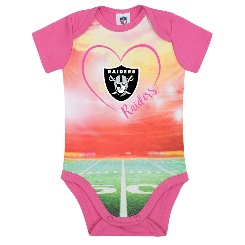 Raiders Infant Girl Pink Field Bodysuit