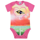 Ravens Infant Girl Pink Field Bodysuit