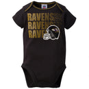 Ravens Baby 3 Pack Short Sleeve Onesies
