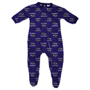 Ravens Infant Zip Up Pajamas