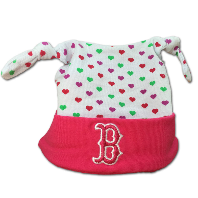 Pink I Love the Red Sox Baby Beanie