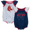 Red Sox Baby Girl Hearts Duo Bodysuit Set