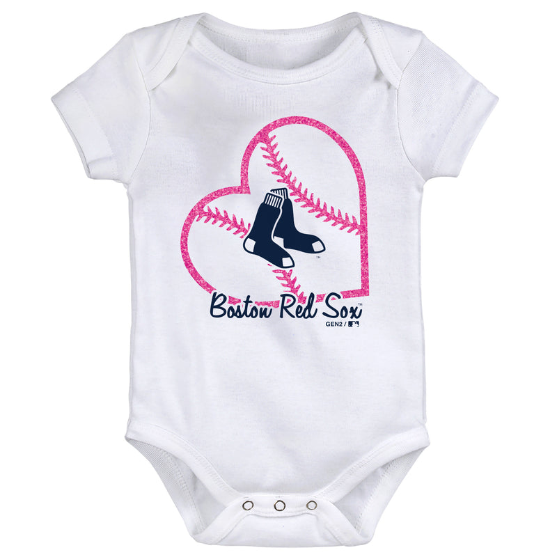 Red Sox Baby Girl Body Suits - Three Pack