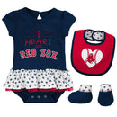 Baby Girl I Heart The Red Sox Skirted Bodysuit Set