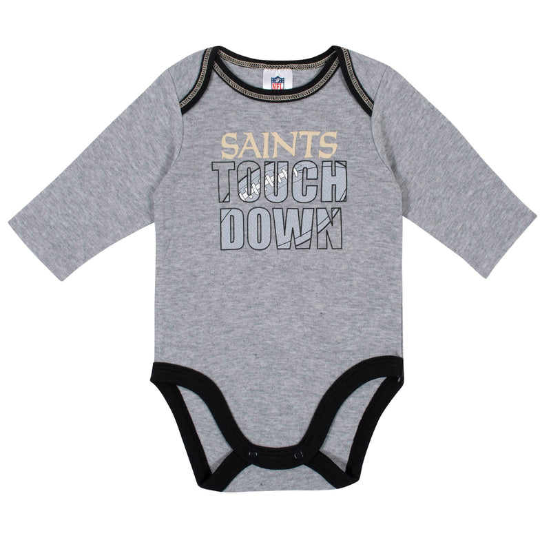 New Orleans Saints Baby Boy Long Sleeve Bodysuits
