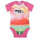 Seahawks Infant Girl Pink Field Bodysuit