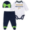 Awesome Seahawks Baby Girl Bodysuit, Footed Pant & Cap Set