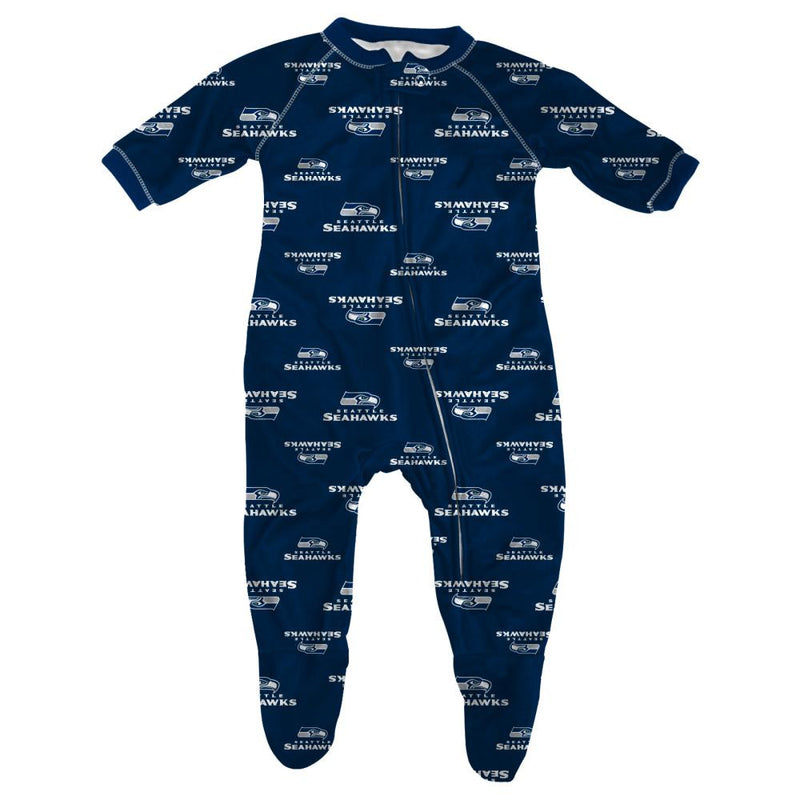 Seahawks Infant Zip Up Pajamas