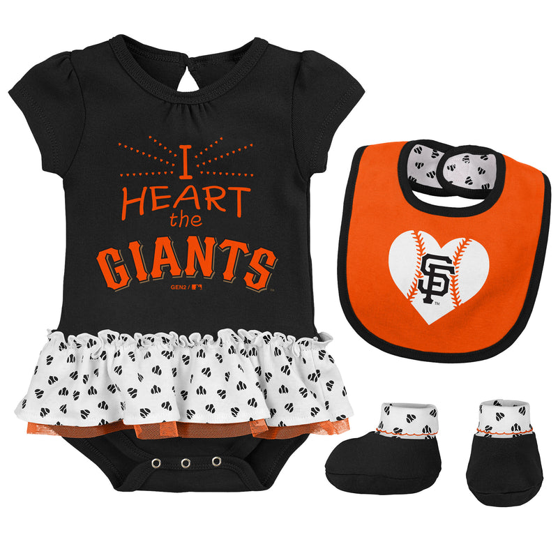 Baby Girl I Heart The SF Giants Skirted Bodysuit Set