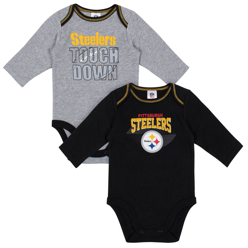 Pittsburgh Steelers Baby Boy Long Sleeve Bodysuits