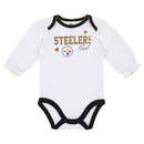 Pittsburgh Steelers Baby Girl Long Sleeve Bodysuits