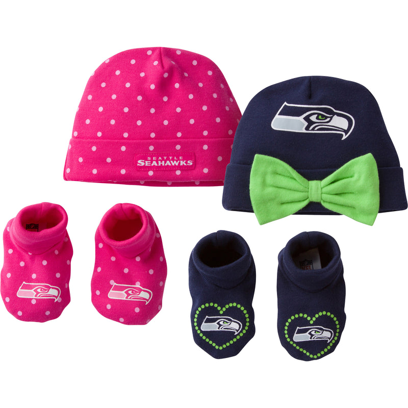 Seahawks Sweetheart Caps and Booties Set