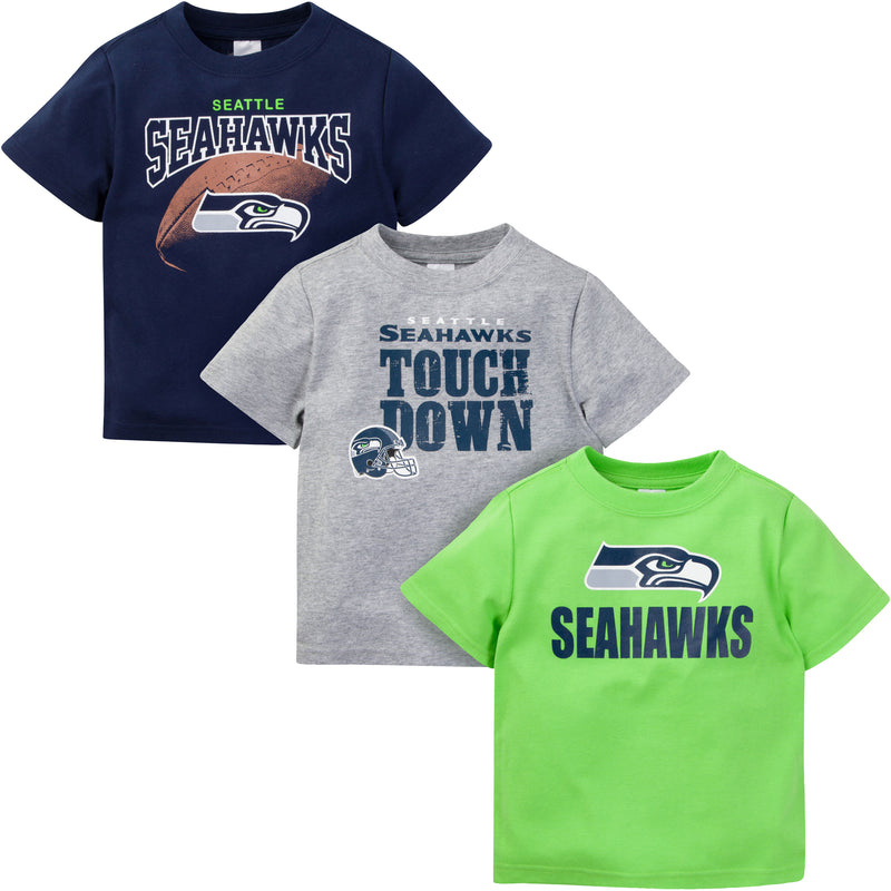 Seattle Seahawks Boys 3-Pack Short Sleeve Tees