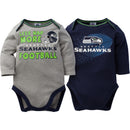 Baby Seahawks Long Sleeve Onesie Two Pack