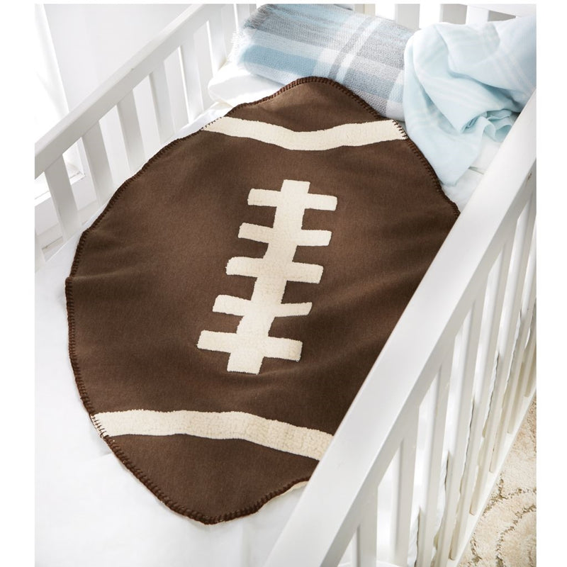 Mud Pie Football Sherpa Baby Blanket