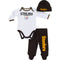 Steelers Baby Boy Onesie, Footed Pant & Cap Set