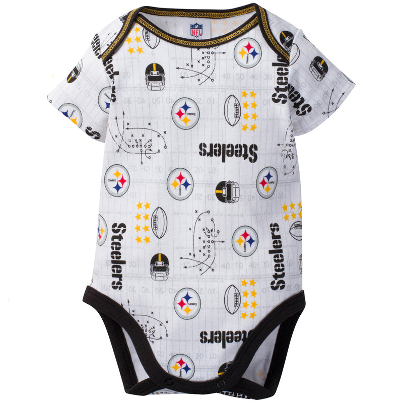 Steelers Baby 3 Pack Short Sleeve Onesies