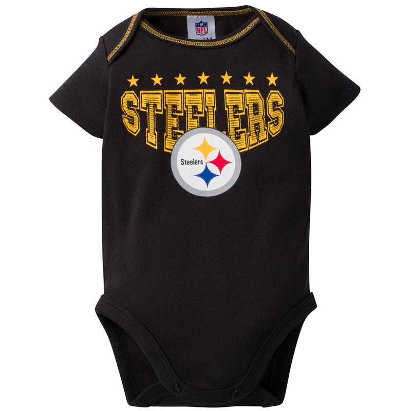 Steelers Baby 3 Pack Short Sleeve Onesies