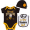 Steelers Baby Girl Onesies Bodysuit Bib & Cap Set
