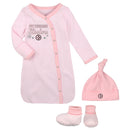 Steelers Pink Newborn Gown, Cap, and Booties