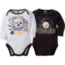 Steelers Infant Long Sleeve Logo Onesies-2 Pack