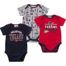Baby Texans Fan Onesie 3 Pack