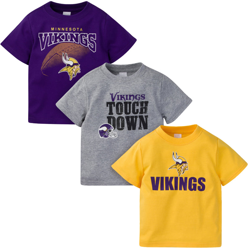 Minnesota Vikings Boys 3-Pack Short Sleeve Tees