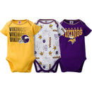Vikings Baby 3 Pack Short Sleeve Onesies