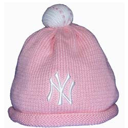 Yankees Infant Pink Beanie Cap