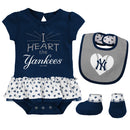 Baby Girl  I Heart The Yankees Skirted Bodysuit Set