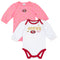49ers Baby Girls 2-Pack Long Sleeve Bodysuits