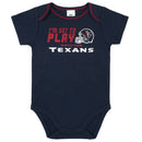 Texans Baby Boys 3-Piece Bodysuit, Sleep 'N Play, and Cap Set