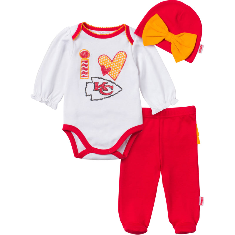 I Love the Chiefs Baby Girl Outfit