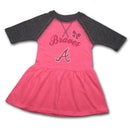 Braves Toddler Pink Baseball Shirt Dress