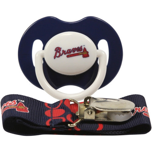 Atlanta Braves Pacifier with Clip