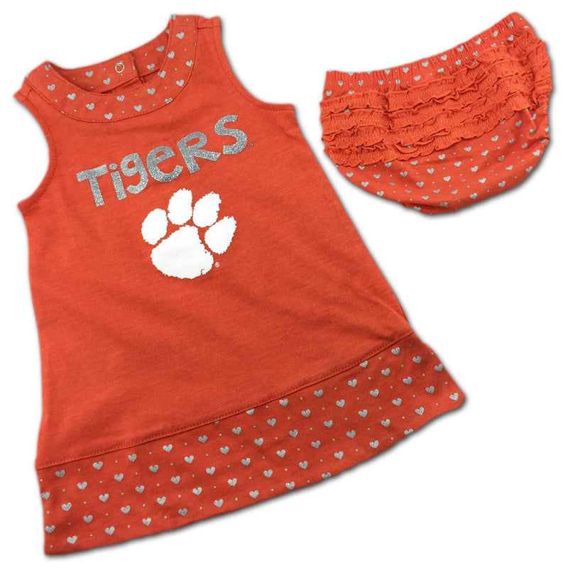 Clemson Spirited Heart Dress with Bloomers