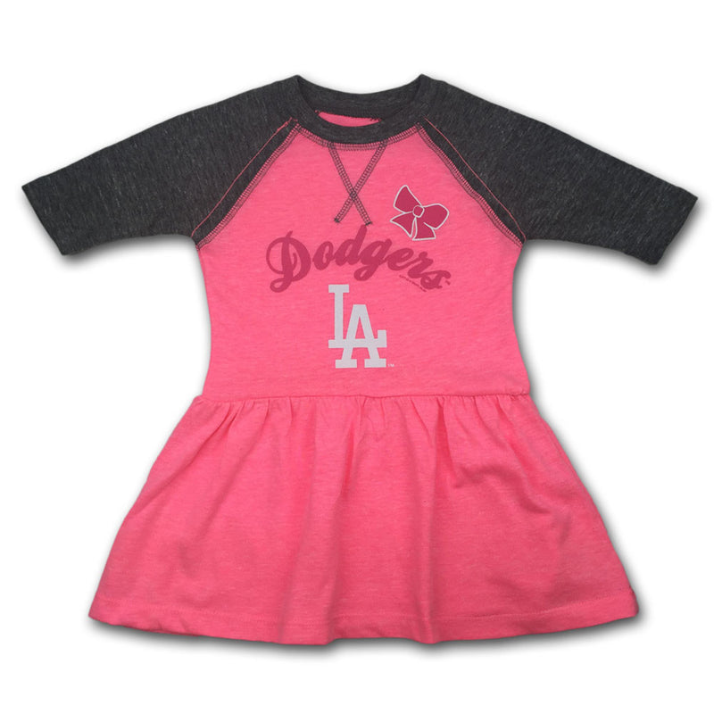 Dodgers Toddler Pink Baseball Shirt Dress